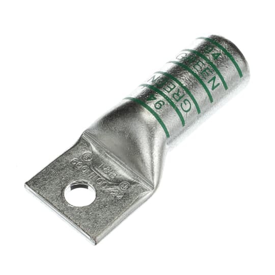 54921BE Color-Keyed 54900 1-Hole Non-Insulated Compression Lug, 600 kcmil Stranded Copper Conductor, Die Code: 94, 1/2 in Stud, Copper