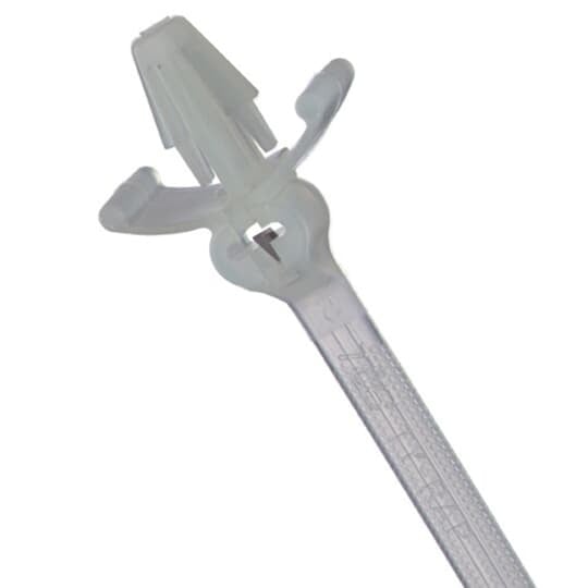 TY538M Ty-Rap Push Mount Cable Tie, 7.3 in L x 0.19 in W x 0.04 in THK, Nylon/Polyamide 6.6