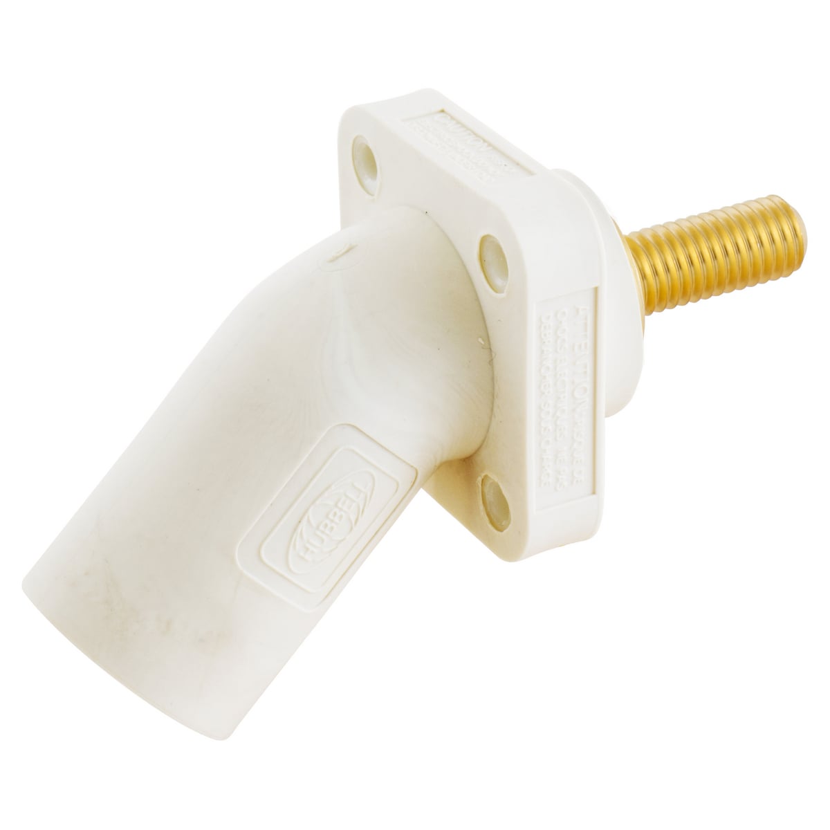 HBLMRASW 16 Series 1-Pole Angled Inlet Male Standard Stud Single Pole Receptacle, 600 V AC/250 V DC, 400 A, 4 to 4/0 AWG Wire, Screw Terminal Connection, 3R/4X/12 NEMA Rating