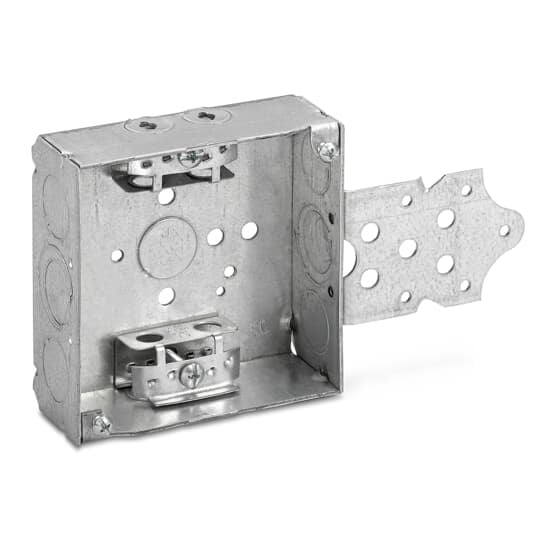 52151-BX Steel City Outlet Box, Steel, 21 cu-in Capacity, (1) Outlets, (11) Knockouts, 4 in H x 4 in W x 1-1/2 in D