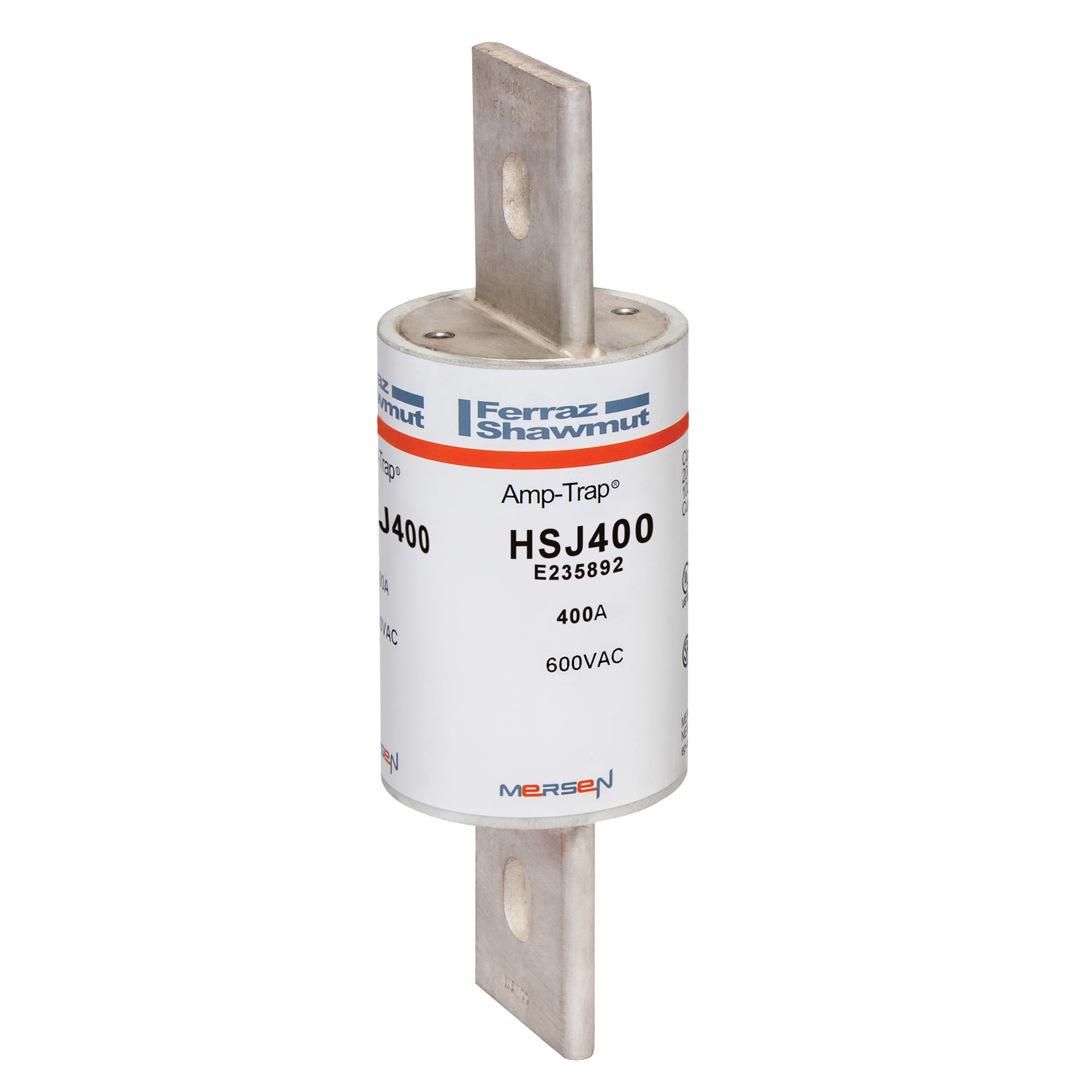 HSJ400 Amp-Trap Current Limiting Low Voltage High Speed Fuse, 400 A, 600 V AC/500 V DC, 200/100 kA, Class J, Cylindrical Body