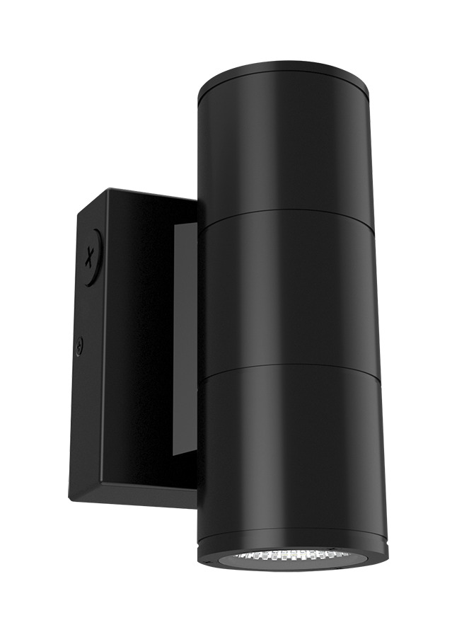 CD34FA3W-10-508-KC CD34FA Cylinder Sconce, 10 W Fixture, 120 to 277 V AC, Black Housing
