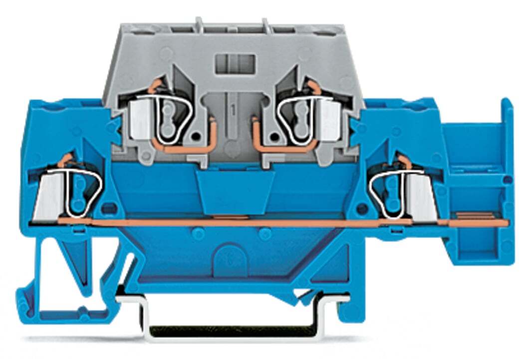 280-532 Operating Tool Deck Terminal Block, 400 V, 28 to 12 AWG Wire, 2 Poles, DIN Rail Mount