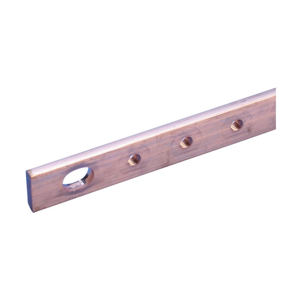 TCB32X5-1M ERI4 Threaded Busbar With Fixing Slot, 1 m L x 32 mm W, Copper
