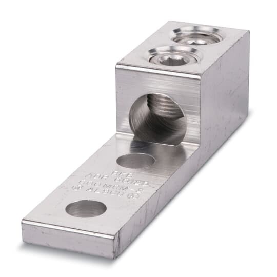 ADR80-12D Blackburn Type ADR-ALCUL Dual Rated Mechanical Connector, 300 to 800 kcmil Aluminum/Copper Conductor, 1/2 in Stud, 2 Bolt Holes, Aluminum