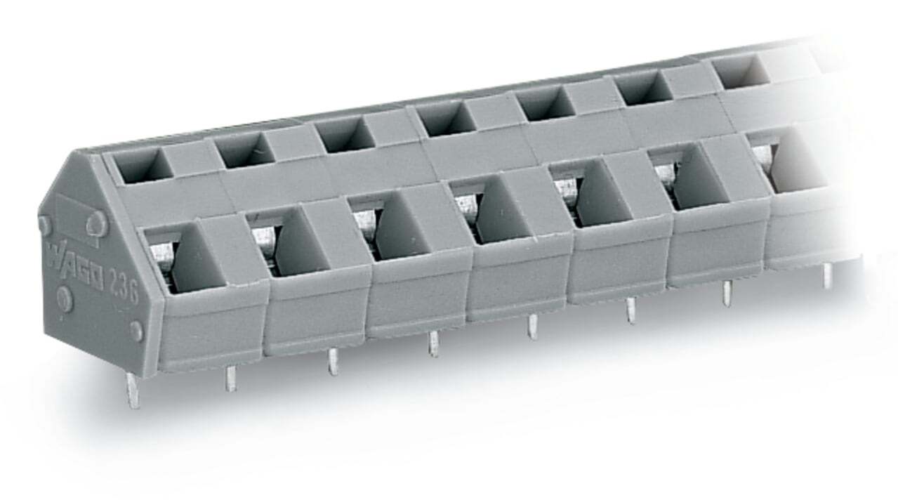 236-203 Operating Tool PCB Terminal Block, 1000 V, 24 A, 28 to 12 AWG Wire, 3 Poles