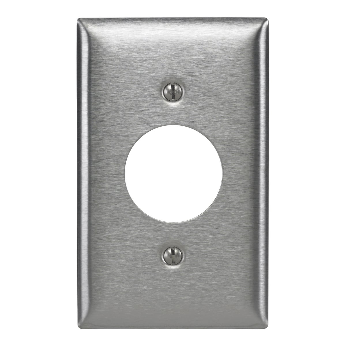 SS7L Standard Single Receptacle Wall Plate, 1 Gangs, 430 Stainless Steel, Metallic