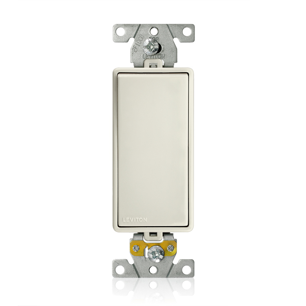 M5691-T Decora Plus Lev-Lok Heavy Duty Self-Grounding Rocker Switch, 125 V AC, 15 A, 1/2 hp, 2 hp Power Rating
