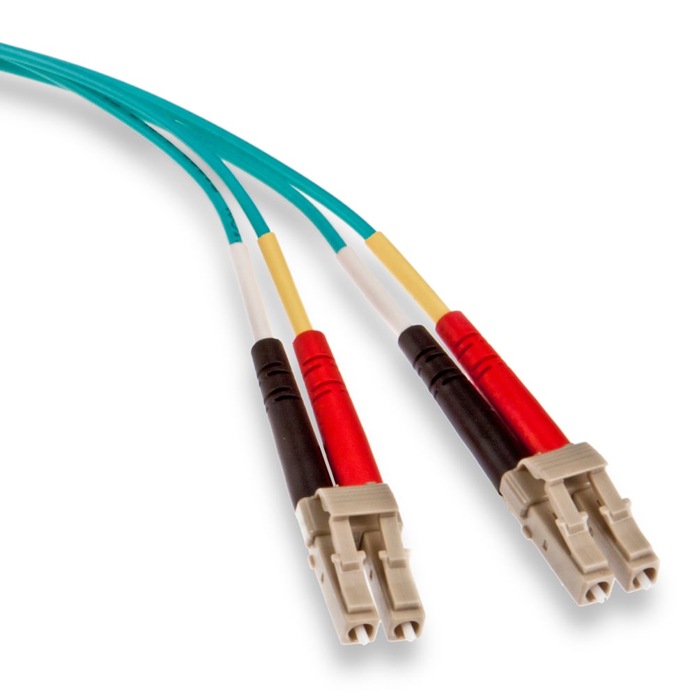 5LDLC-M01 Economy Duplex Multi Mode Fiber Optic Patch Cord, 2 Fiber, 50/125 um Core, 1 m L, Beige/Black/Red
