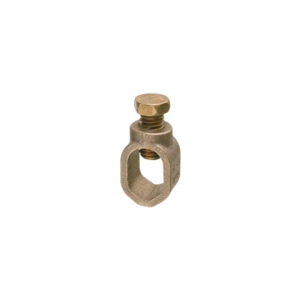 780 Grounding Rod Clamp With Bronze Screw, 1/2 in Rod, 8 to 2 AWG Conductor, Solid Brass Alloy