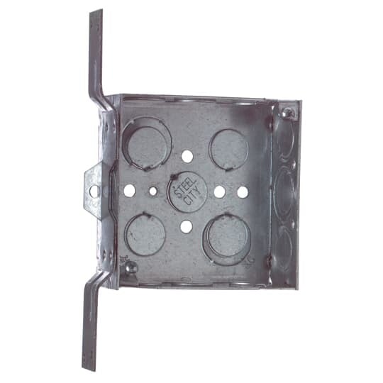 52151CV1234EP eFab Square Box, Steel, 21 cu-in Capacity, 4 in H x 4 in W x 1-1/2 in D