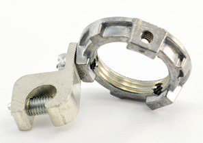 162-G Bridgeport Grounding Locknut With 14 to 4 AWG Tin Plated Aluminum Alloy Lug, 3/4 in Thread, 0.38 in H x 1-1/2 in W, Die Cast Zinc