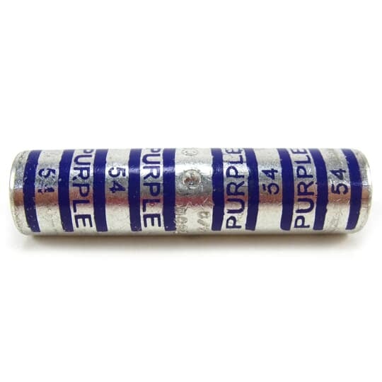 54812 Color-Keyed 2-Way Long Barrel Splice Connector, 4/0 AWG Copper Conductor, Die Code: 54, 2-3/4 in L, Copper