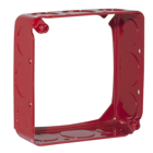 Life Safety Steel Wall Boxes and Extension Rings - Painted Red, 1-1/2In.Depth, 4 In. Square, Drawn Extension Ring