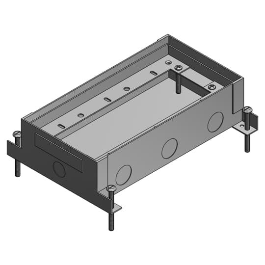 743S Steel City 740 Flush Service Shallow Floor Box, Stamped Steel, 78 cu-in Capacity, 3 Gangs, (3) Outlets, (14) Knockouts, 7-1/4 in L x 5-1/2 in W x 2-5/8 in H