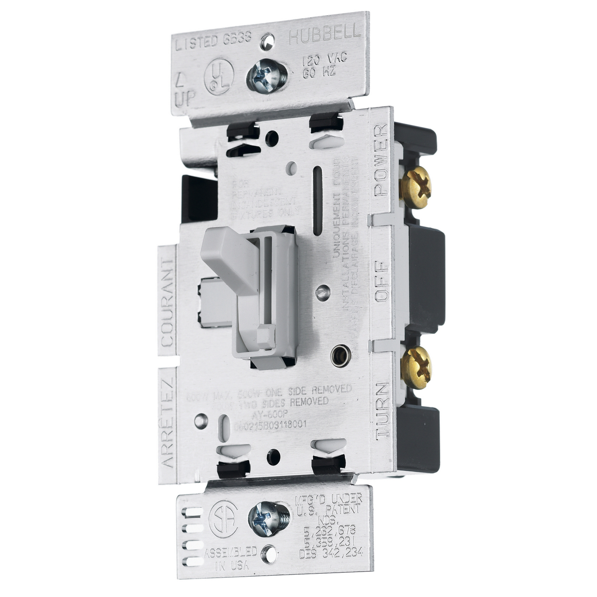 RAYFSQFW 1-Pole Standard Fan Speed Control Switch, 120 V AC, 1.5 A, 3-Speed Operational Mode, Composite, White