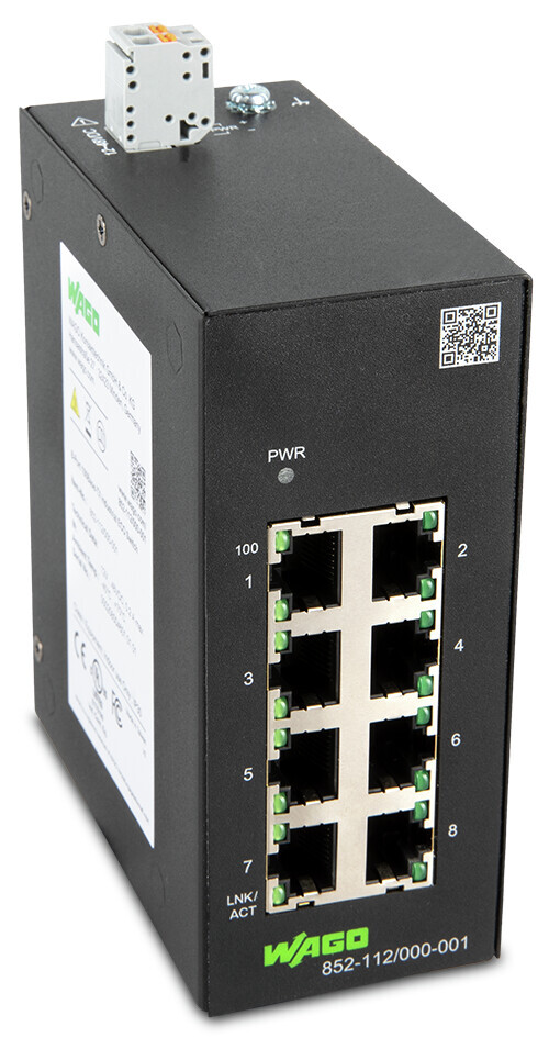 852-112/000-001 852 8 Port Industrial-ECO-Switch, 100Base-TX System, (8) RJ45 Copper Connectors