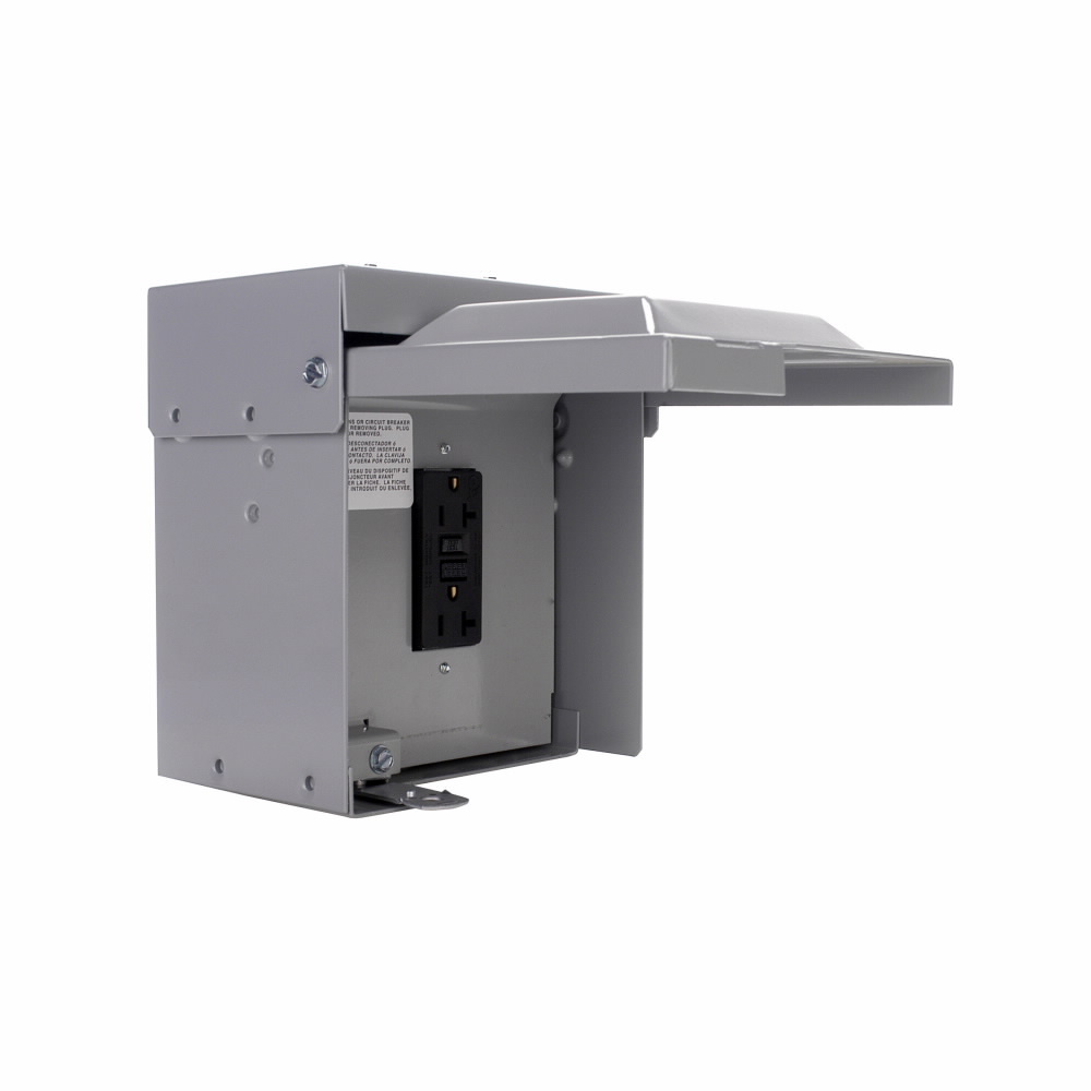 CHU7S 4-Circuit Power Outlet Panel, 125 VAC, 20 A, 8 to 2/0 AWG Wire, Surface Mount