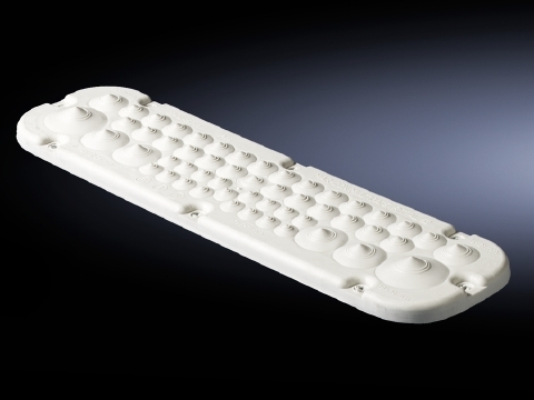 2562500 SZ Series Rectangle Cable Gland Plate With Membranes, 339 mm W x 149 mm D, For Use With IP65 Enclosure, Plastic, Light Gray