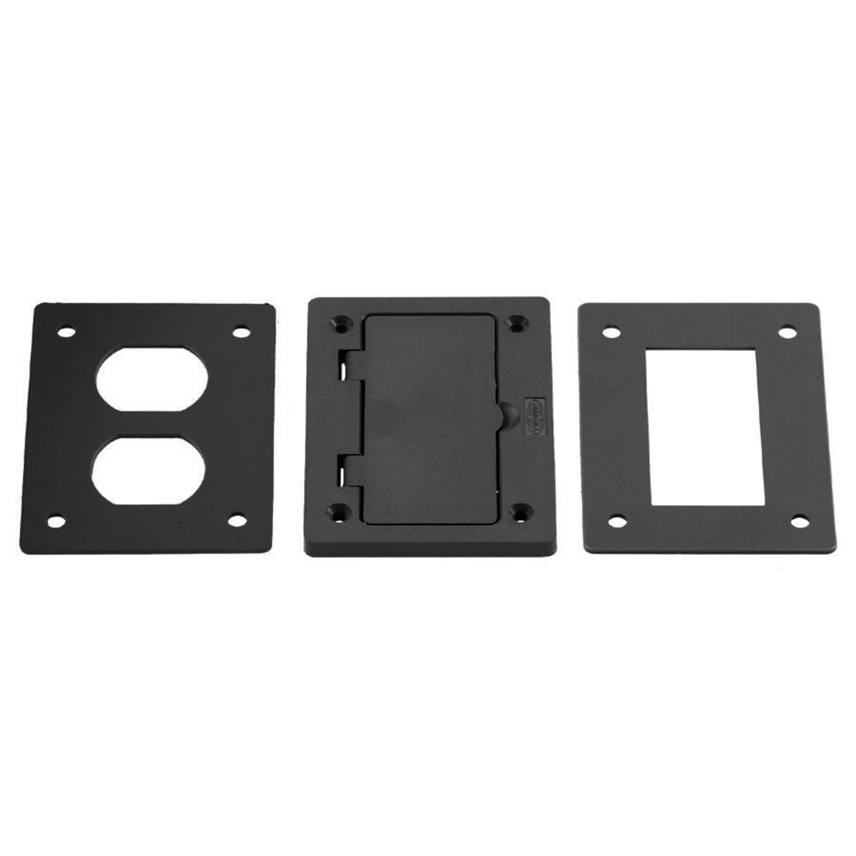 PFBR826BLA Decorator Flush Style Molded Non-Metallic Standard Device Plate With Duplex and Style Line Decorator Inserts, 4.15 in L x 2.97 in W x 0.24 in D, PVC