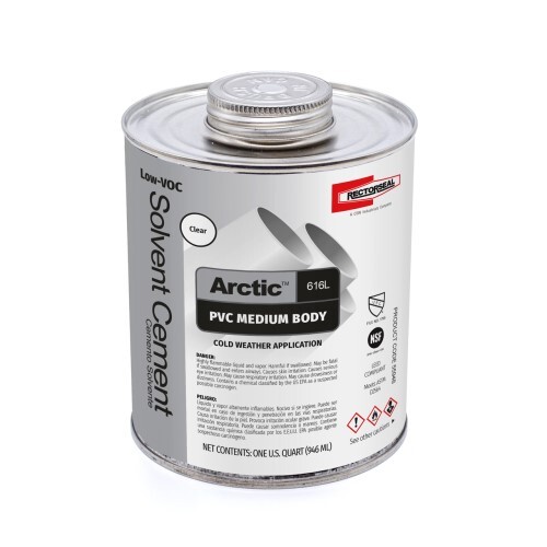 55948 Artic Low VOC Medium Body Solvent Cement, 1 qt Container, Clear