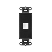 41641-E Decora QuickPort Multimedia Insert, 1 Port, Fastened Mount, Black