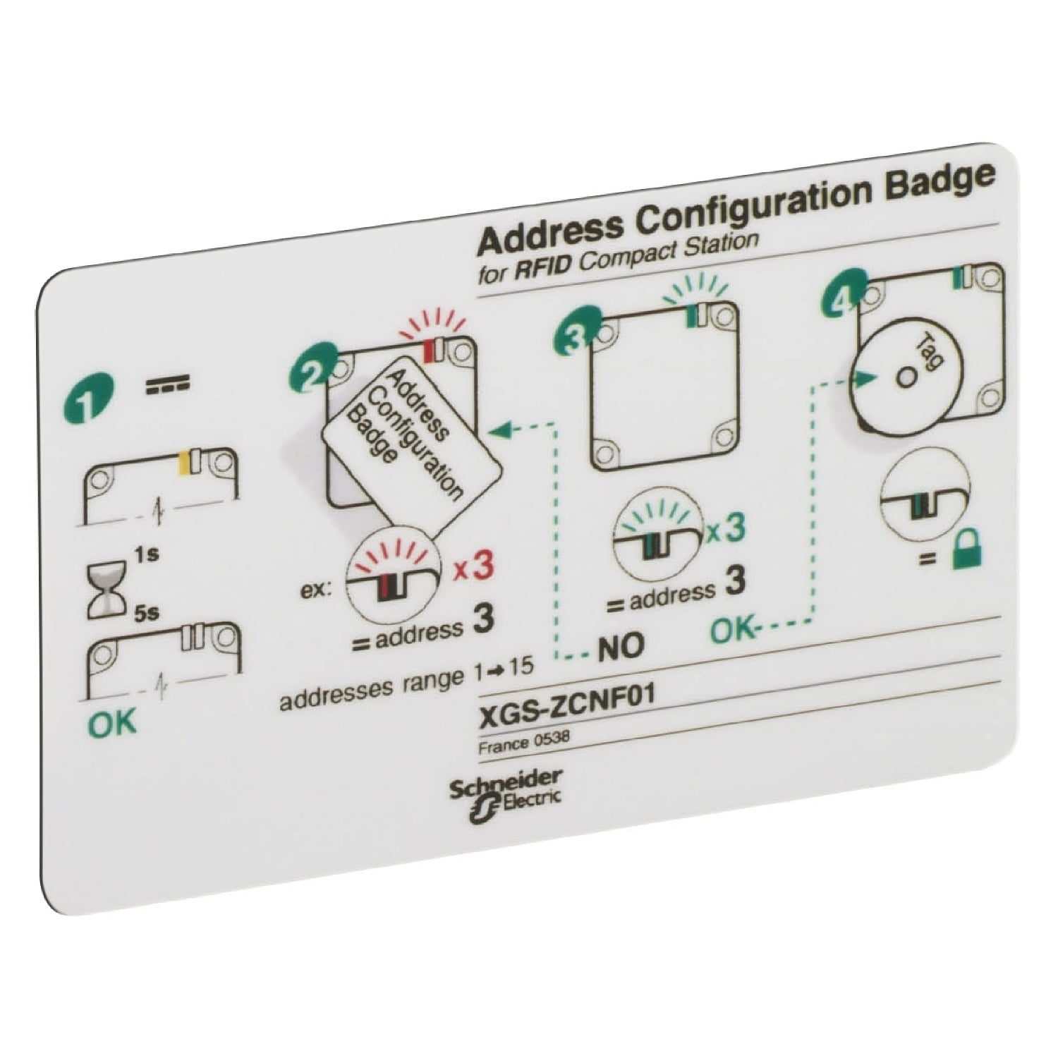 XGSZCNF01 OsiSense XG Configuration Badge, For Use With RFID Reader Address Configuration