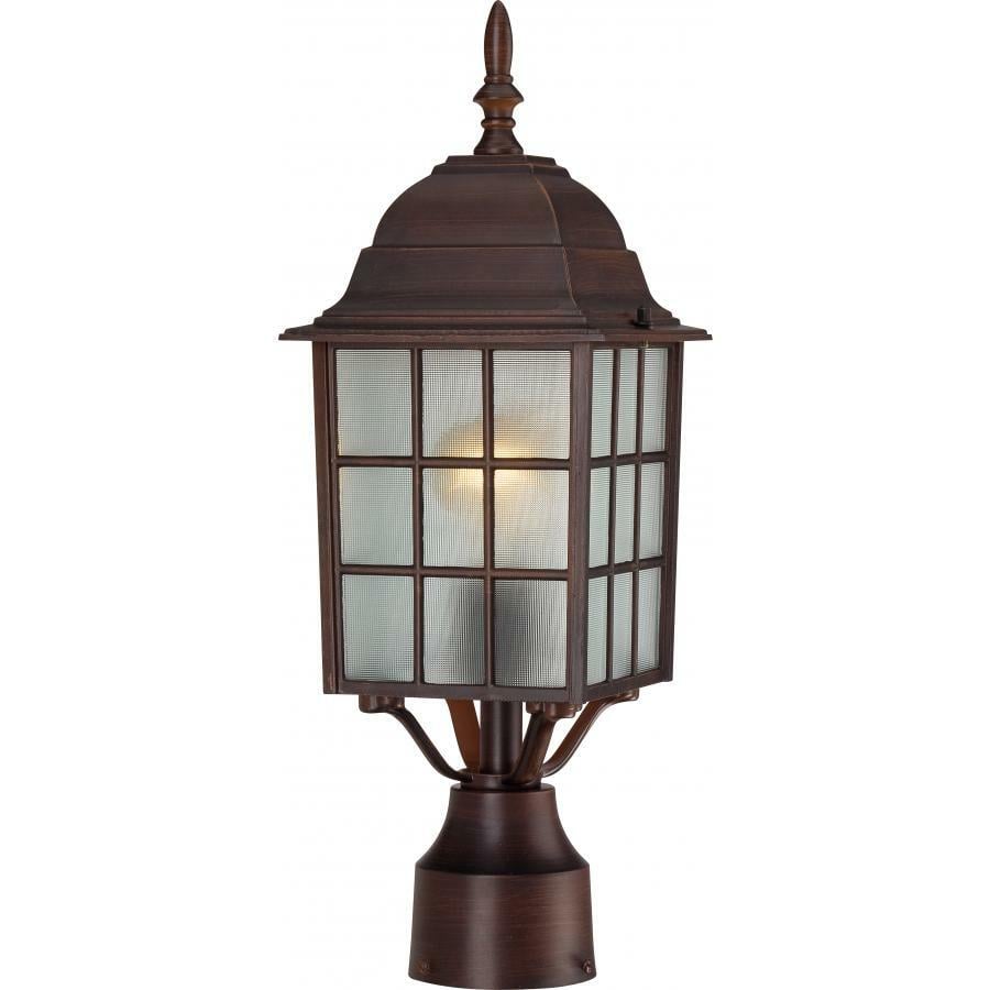 60-4908 Nuvo Adams Transitional Outdoor Post Light, (1) A19 Lamp, 100 W Fixture, 120 V AC, Rustic Bronze Housing