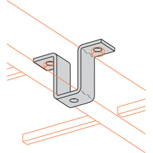 B107-22AHDG U-Support, 3 Holes, 5-7/16 in W, Strip Steel