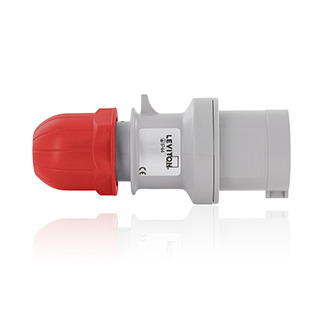 S432-P6 Splashproof Pin and Sleeve Plug, 346 to 415 V AC, 32 A, 4 Poles, 5 Wires, Red