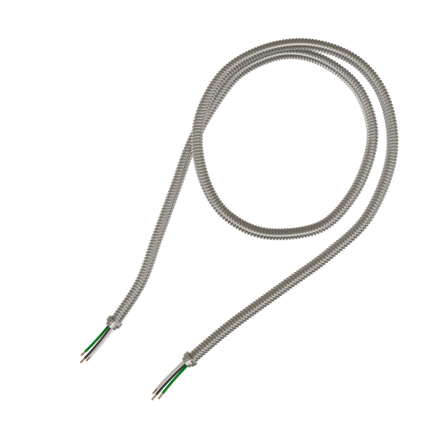4705-24 Type UL Metallic Whip, 600 V AC, (3) 12 AWG Solid Copper Conductor, 6 ft L