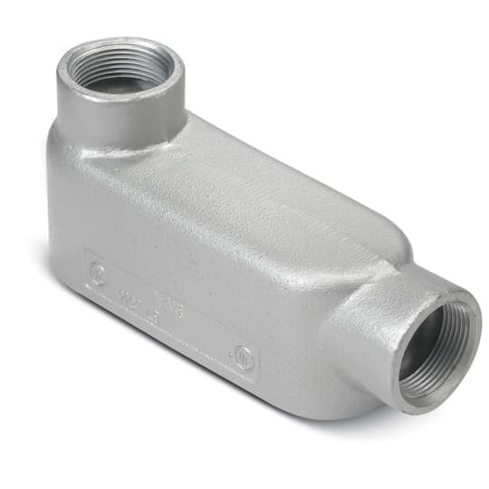 LB100M T&B 35 Series Type LB Conduit Body, 1 in Hub, 12.5 cu-in Capacity, Malleable Iron, Aluminum Acrylic Coated/Zinc Plated