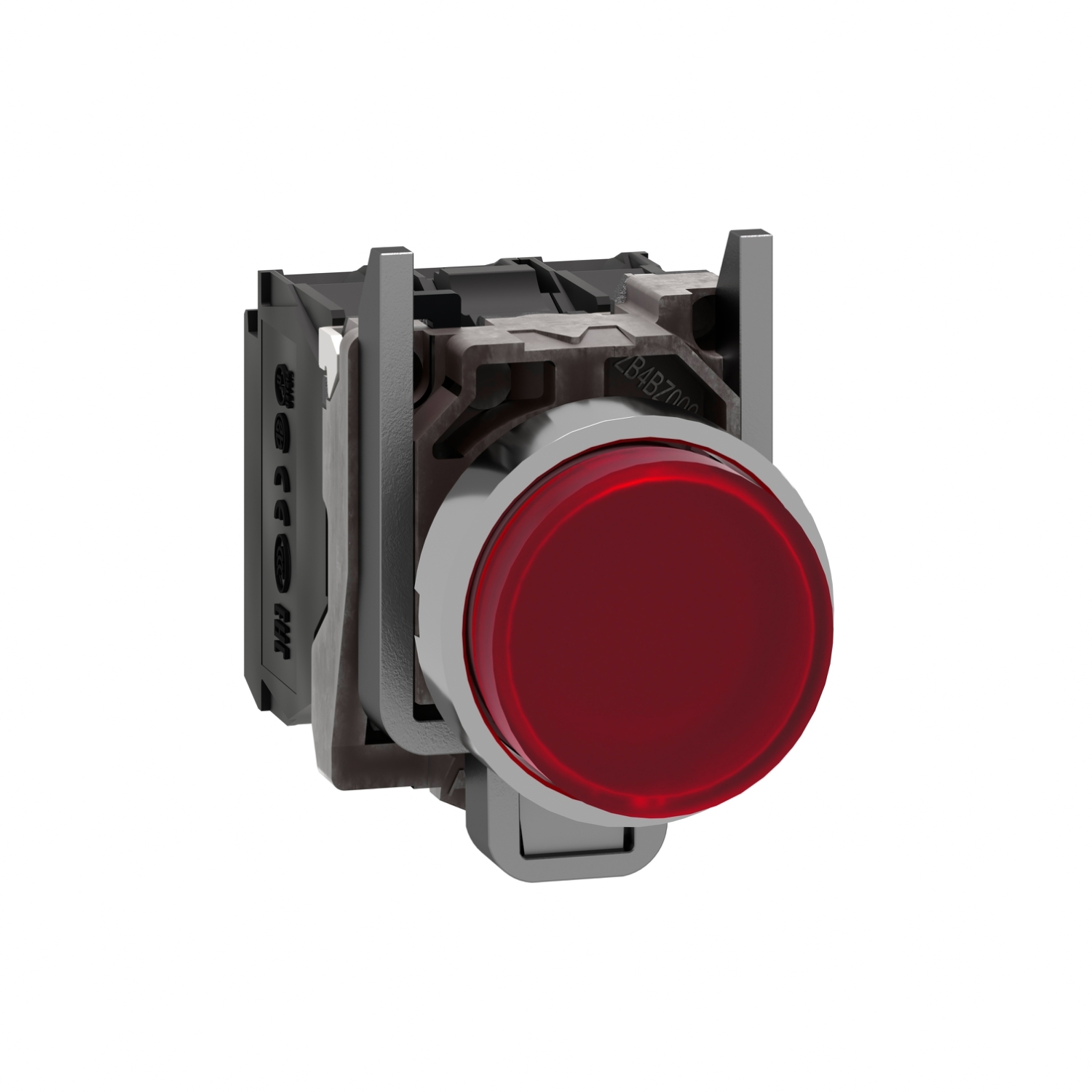 XB4BW14B5 Harmony Corrosion-Resistant Dusttight/Watertight Unmarked Illuminated Pushbutton With Plain Lens, 22 mm, 1NO-1NC Contact, Slow Break Contact, Red