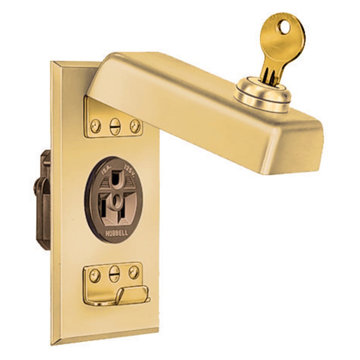 HBL96067 Non-Weatherproof Fabricated Standard Locking Cover With 1.4 in Opening, 4.79 in L x 2.91 in W, 1.4 in Opening Cover, Brass
