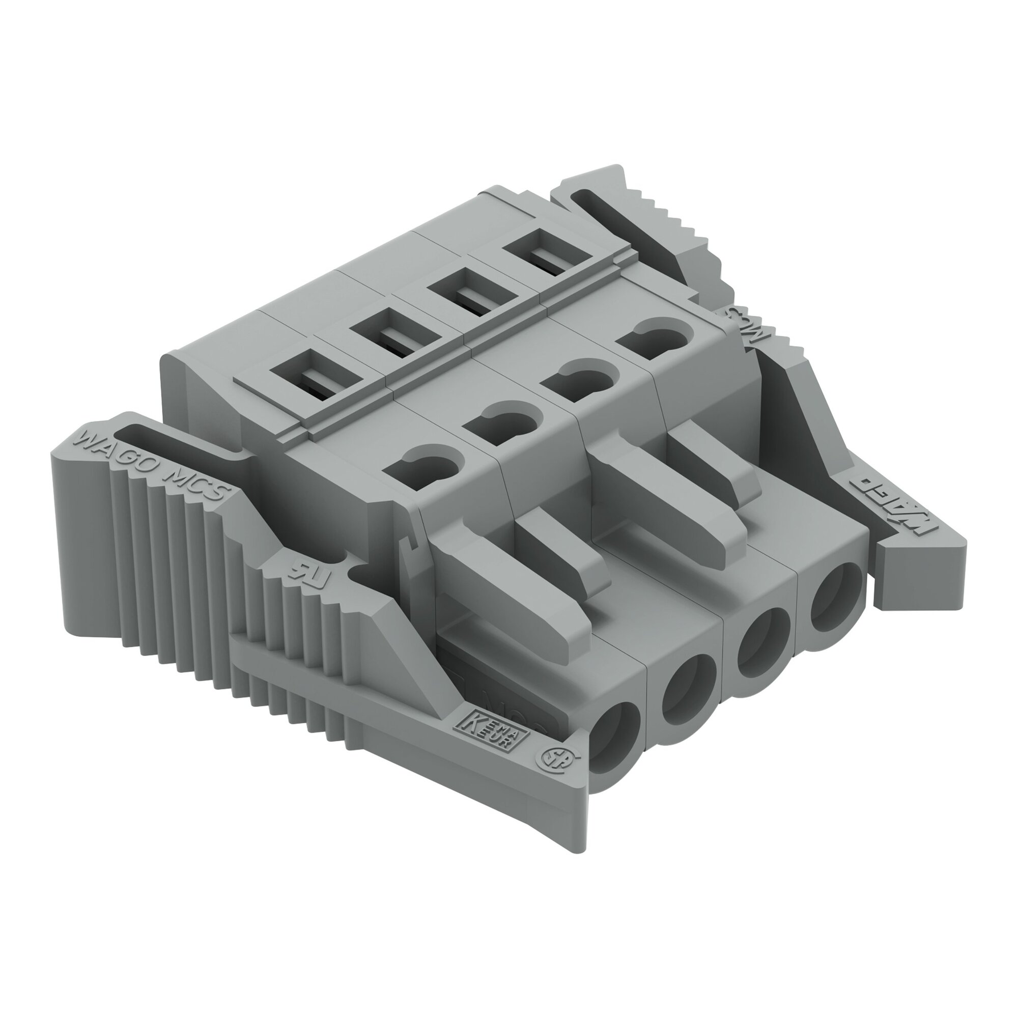 231-104/037-000 231 1-Conductor Connector, 320 V, 16 A, 28 to 12 AWG Wire, 4 Poles, Cable Mounting