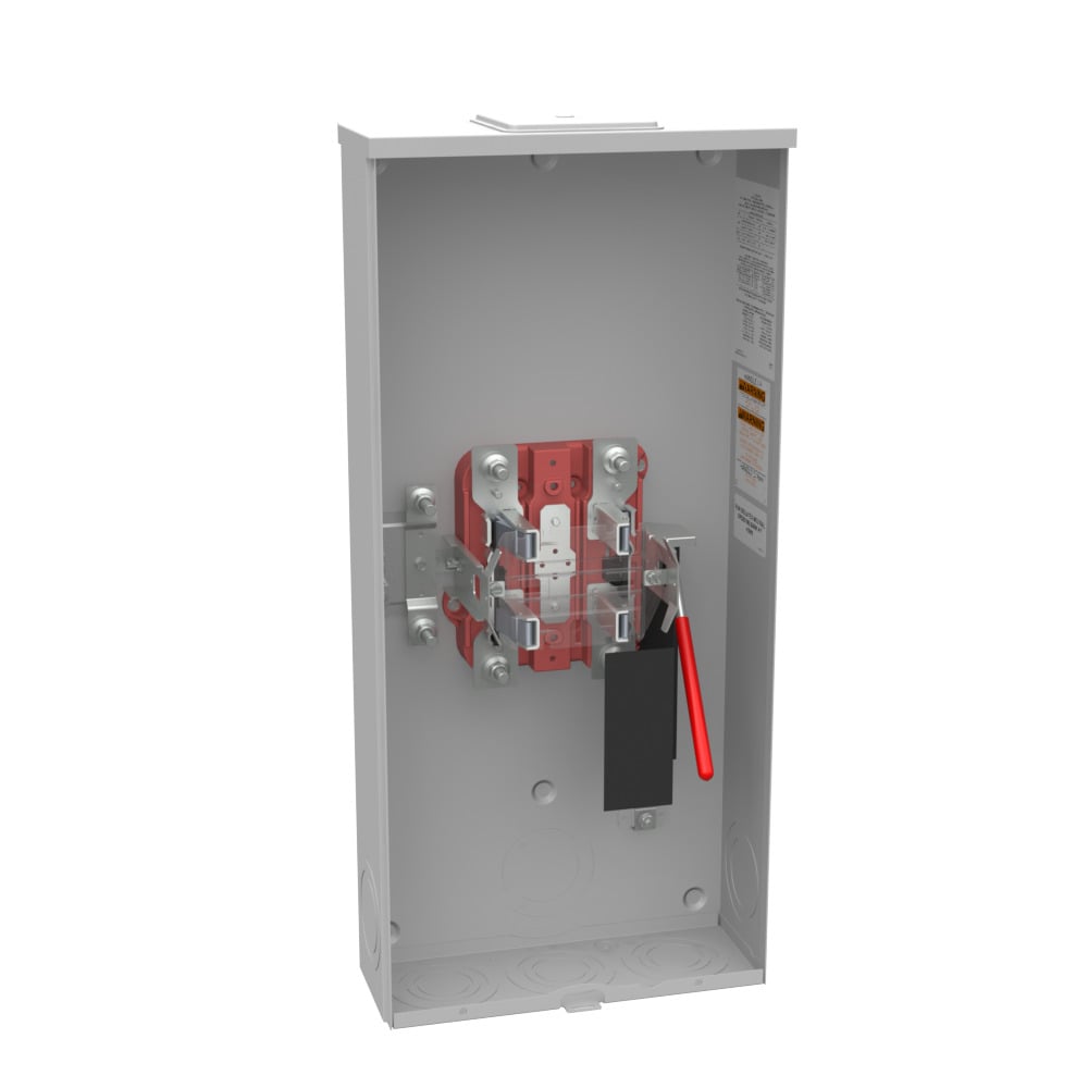U4363-X-QG-CECHA Single Position Meter Socket, 320 Amp, 1 Phase, Ringless, Lever, 4 Term, OH, UG, 600V, Quadplex