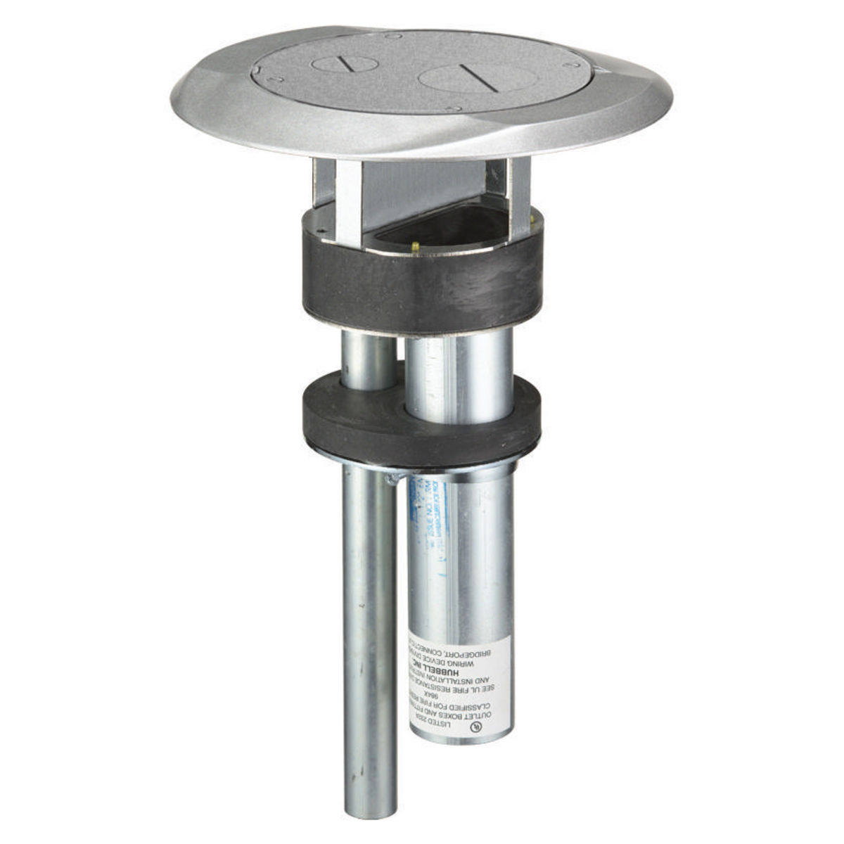 S1PTFFAL 1-Piece Flush Standard Sized Poke-Through Assembled Unit, 4 in Hole, 8 in Dia x 0.4 in THK Cover, 300 lb Capacity, Composite