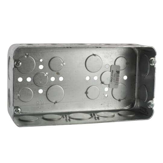 H3BD-3/4-1 Steel City Drawn Style Gang Box, Steel, 90 cu-in Capacity, 3 Gangs, 3 Outlets, 24 Knockouts