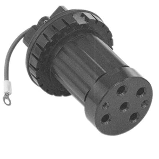 DF6404FR000 Russellstoll MaxGard 3-Phase Standard Waterproof Female Sleeve Receptacle With Flap Cover, 480 VAC, 60 A, 3 Poles, 4 Wires