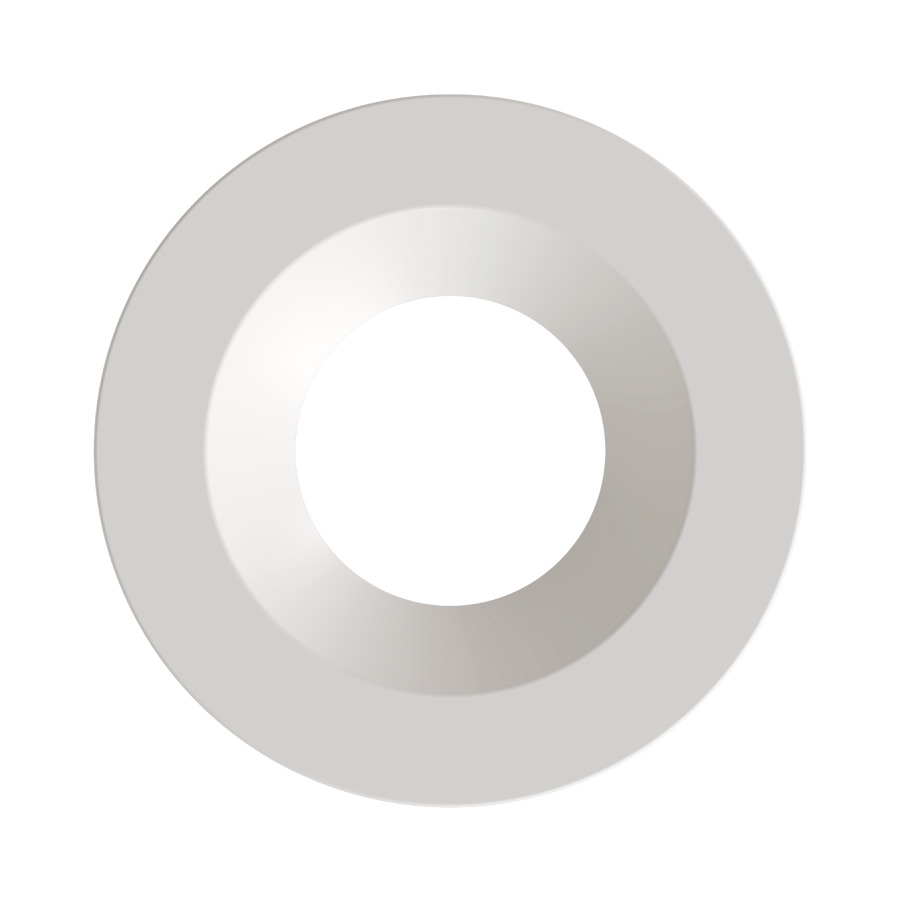 HAT6RW 6 in Round Downlight Color Trim, 3-3/16 in Dia Inside x 7-3/8 in Dia Outside, LED Lamp, For Use With HALED, Metal