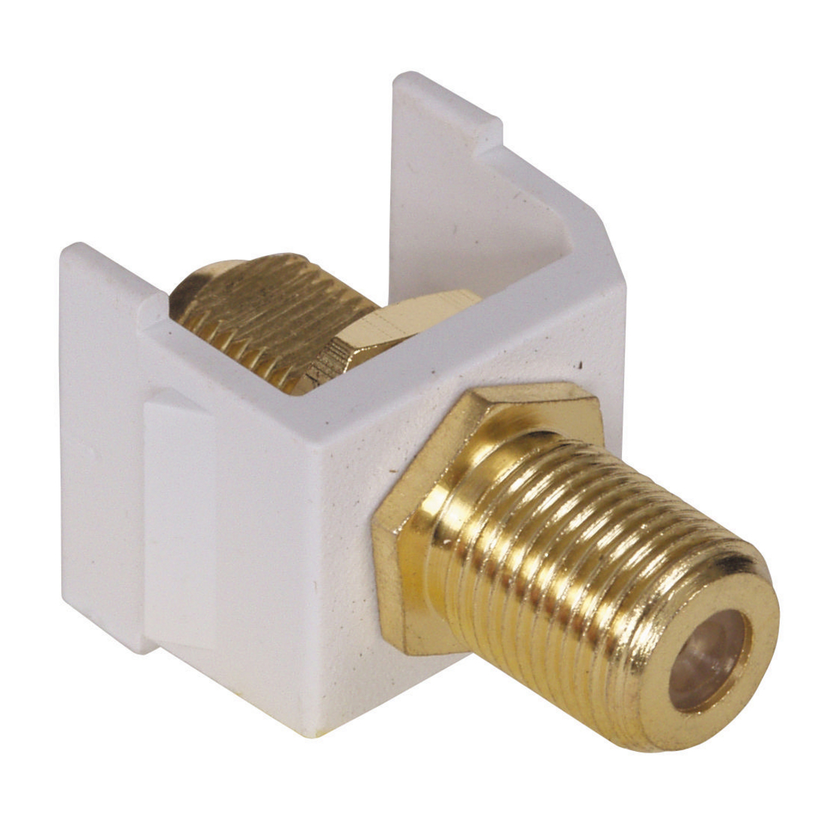 SFFGW Pass-Through Gold Keystone Standard F-Connector, Female x Female Connector, Coaxial Cable