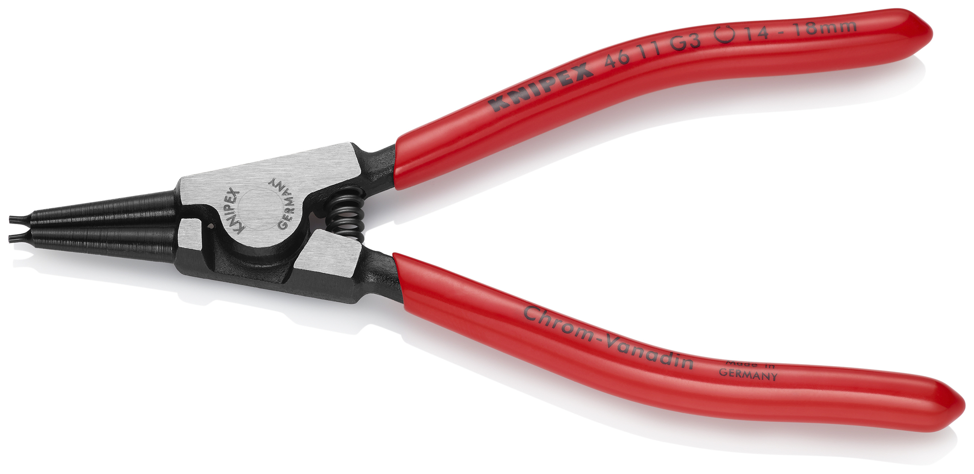 Circlip Pliers for Grip Rings, 5 1/2 in., Plastic coating, 3/32 in. Tips