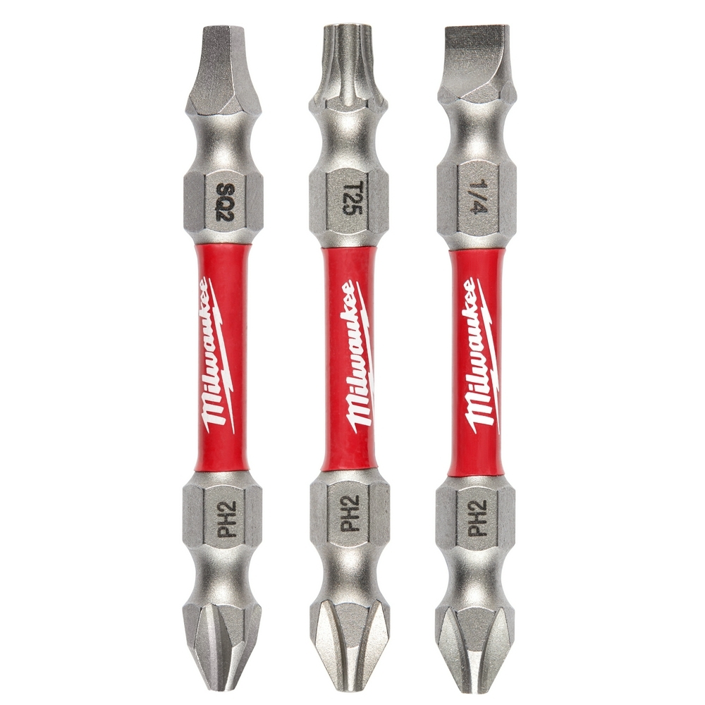 48-32-4319 Impact Duty 3-Piece Double Ended Bits, Phillips/Slotted/Square/Torx Point, 5.75 in OAL, 1/4 in, Alloy Steel