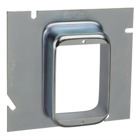 Single Gang Device Extension Ring, 8.5 Cubic Inches, 5 Inches Square x 1-1/4 Inch Raised, Pre-Galvanized Steel