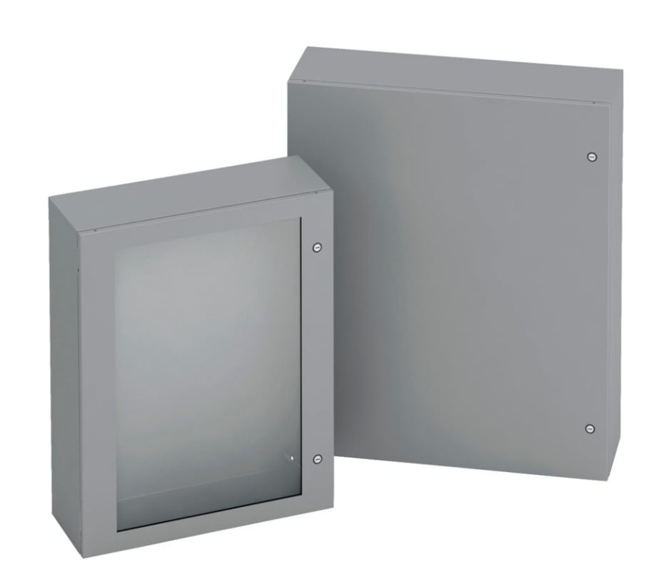 303012-SD Premier 1-Solid Door Slotted Electrical Enclosure, 30 in W x 12 in D x 30 in H, NEMA 4/12 NEMA Rating, Carbon Steel