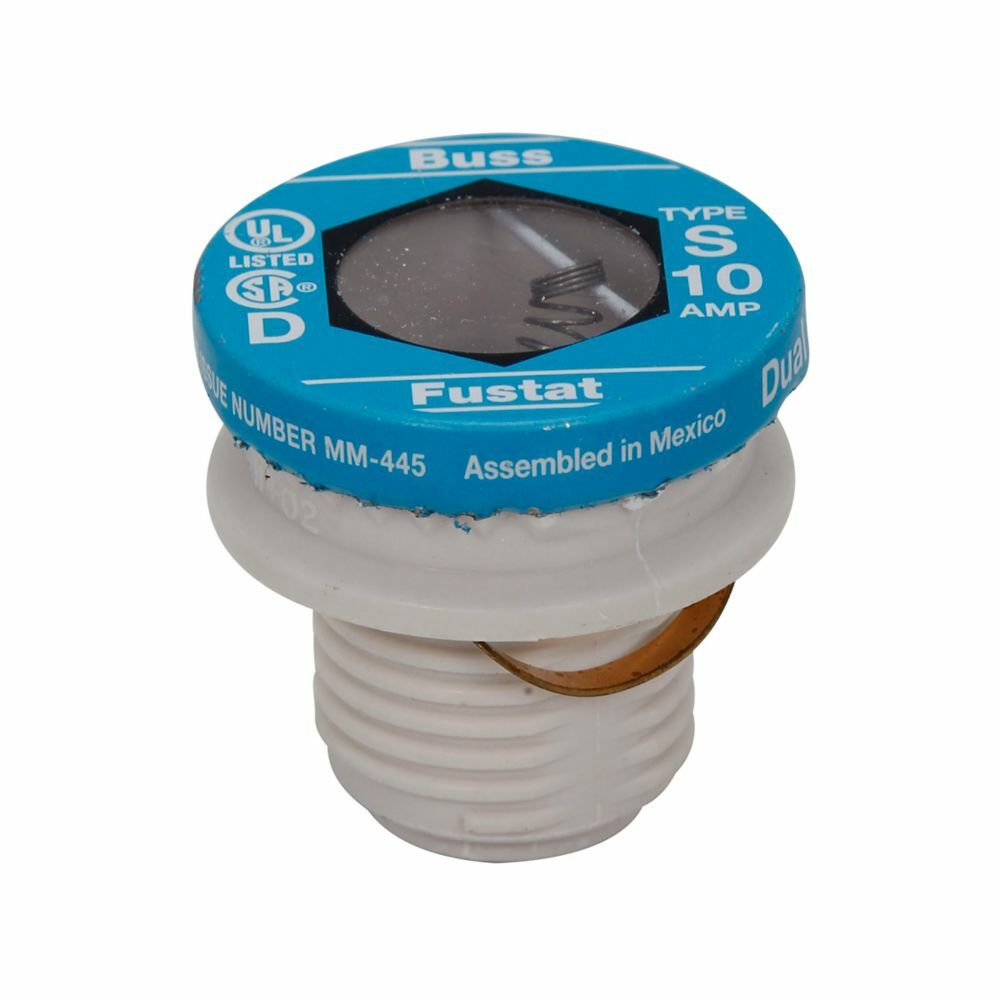 S-1-1/8 S Series Heavy Duty Low Voltage Time Delay Plug Fuse, 1.125 A, 125 VAC, 10 kAIC Interrupt, Round Body
