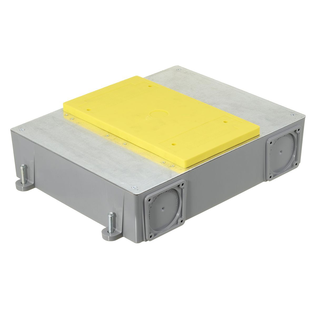 CFB4G30PFBE SystemOne ETERNAL Recessed Floor Box, PVC, 51 cu-in Capacity, 6 Gangs, (2) Knockouts, 3.17 in H x 11.2 in W x 15.7 in L