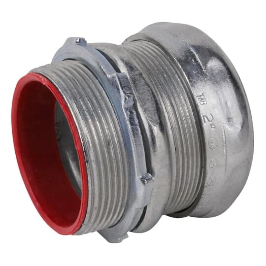 TC716A Steel City Insulated Compression Connector, 2 in Trade, For Use With EMT Conduit, Steel, Zinc Plated