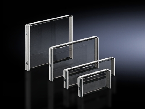 2781000 3U Rectangle Glazed Cover With 137.5 mm H x 494 mm W Viewing Area, 21 in W x 1.9 in D, For Use With FT Series Enclosure, Aluminum/Smoked Acrylic
