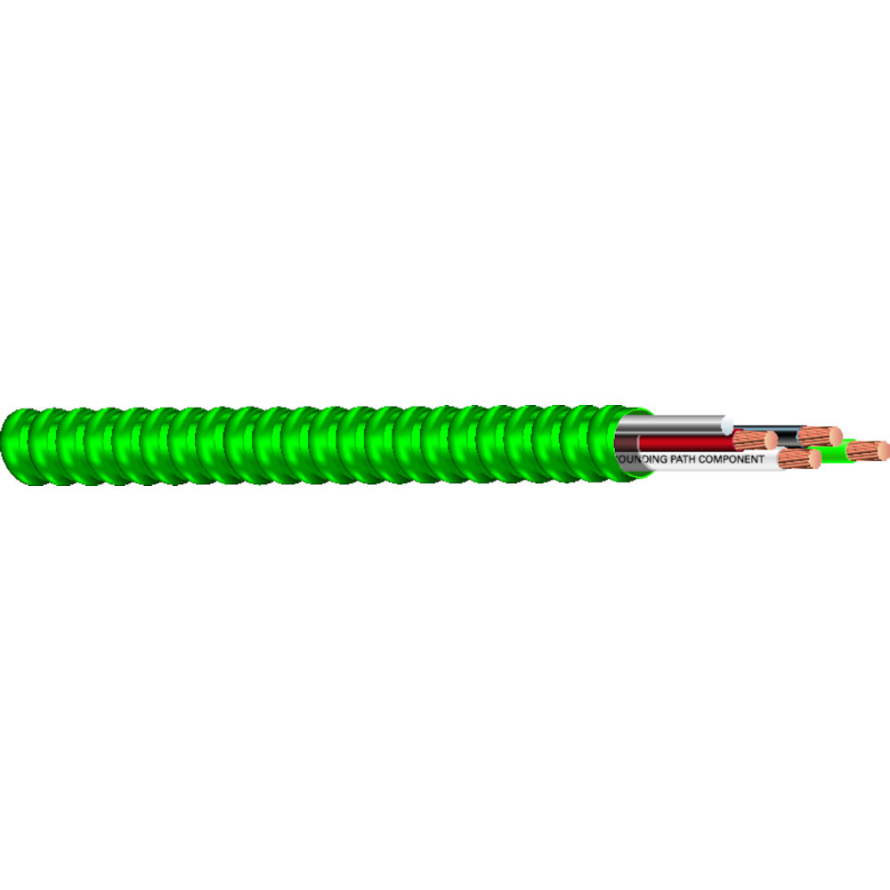 56083801 Type MC Cable for All Purpose Hospital Care Facility, Coil Packaging, 600 V, (2) Conductors 10 AWG Conductor THHN Copper/Bare Aluminum Conductor, 250 ft L